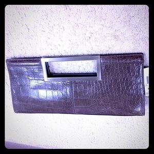 NWT!! Taupe leather clutch